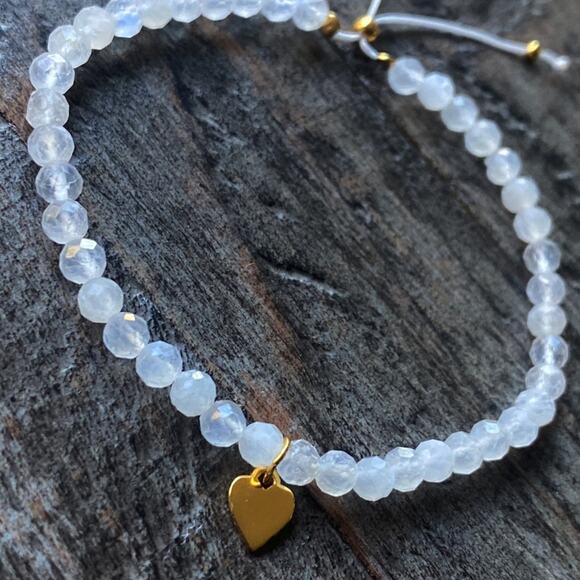 NEW Moonstone & Gold Star Layering Bracelet - Picture 5 of 10